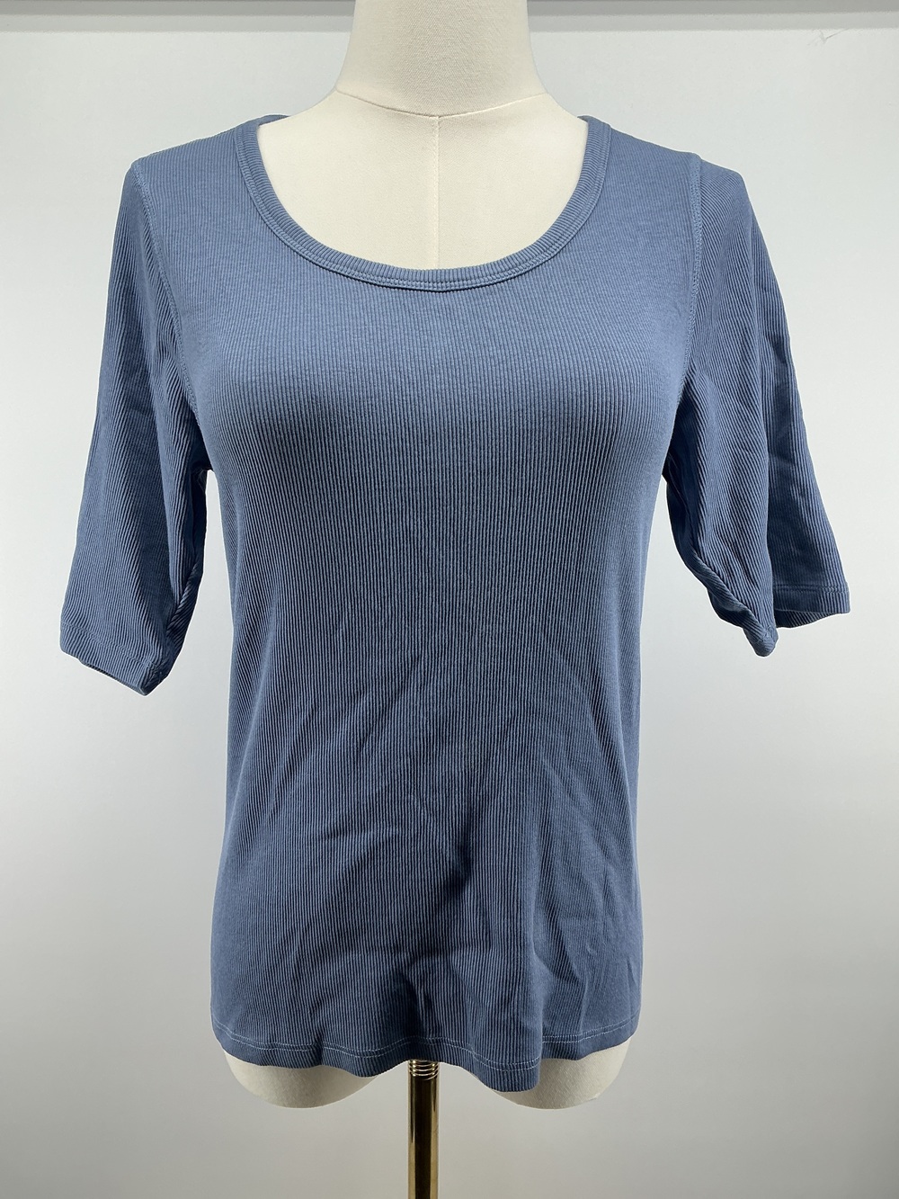 Organic Cotton Micro-Rib Elbow Sleeve Tee